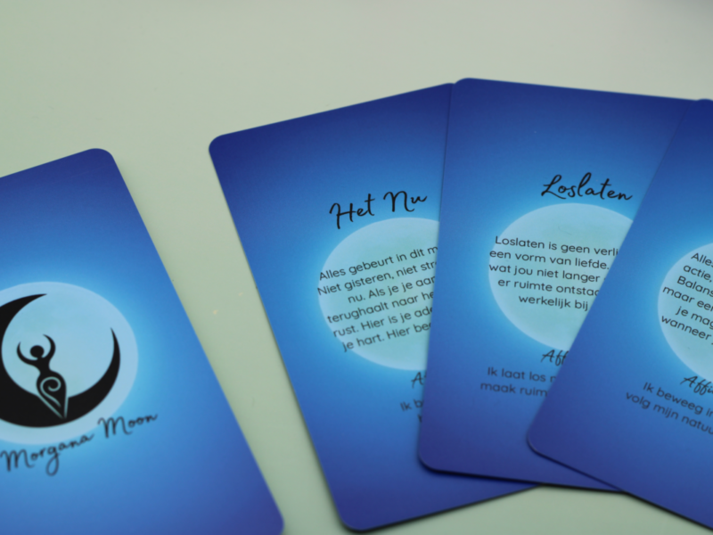 Detail van een Morgana Moon reflectiekaart met spiritueel thema voor innerlijke groei